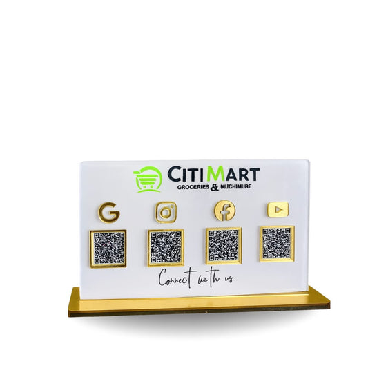 3-in-1 White Colour QR Standee with Payment QR