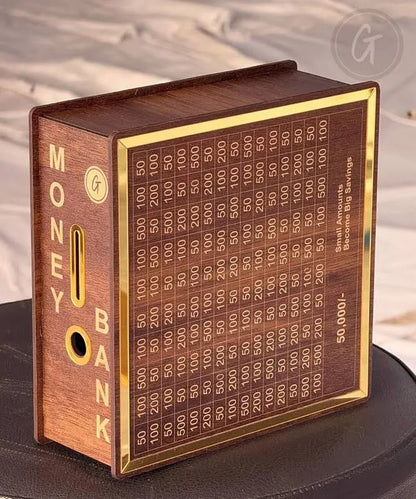 Vermaarts Wooden Money Piggy Bank | One Lakh Saving Box | Small Amount Becomes Big Savings